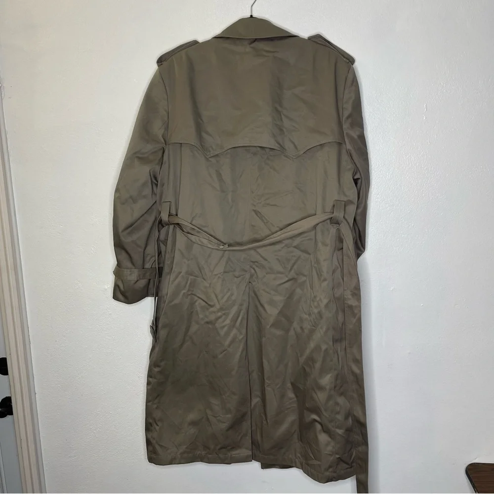 London Fog Towne Men's Belted Lined Trench Coat Size 44 Brown - Picture 9 of 11